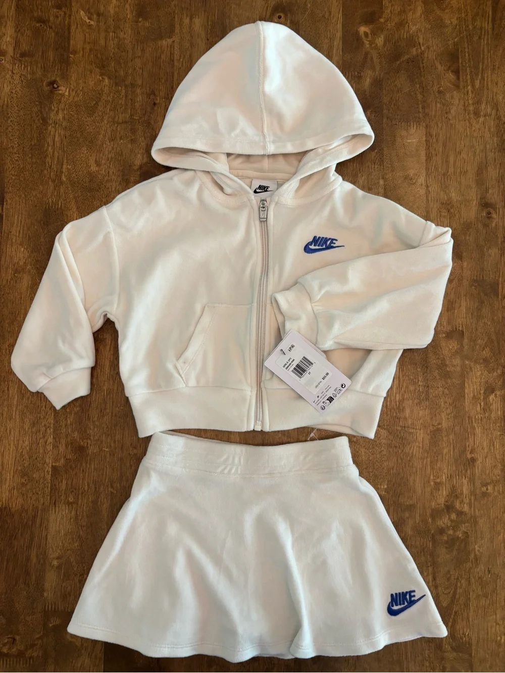 Nike Girls Fleece Full Zip Hooded Jacket and Skirt Set